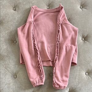 Pink Ruffle Cardigan